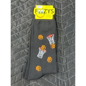 Foozys Basketball‎ Crew Socks Men Size 10-13 Gray New Novelty Sports Hoop FM-06